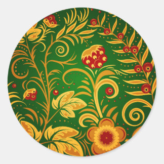 Native russian ornament ronde sticker