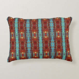 Native Santa Fe Pow wow Turquoise Pillow Accent Kussen
