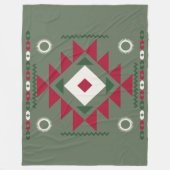 Native Santa Pattern Fleece Deken (Voorkant)