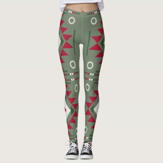 Native Santa Pattern Leggings (Voorkant)