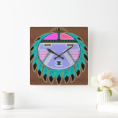 Native Shield Vierkante Klok (Huis)