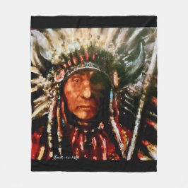 Native "Sioux Chief" Fleece Deken