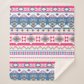 Native Southwest Pink and Blue Tribal Pattern Sherpa Deken (Voorkant)