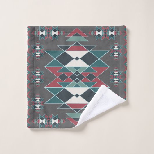 Native Southwestern Indian Art Blanket Design Bad Handdoek (Wasdoekje)