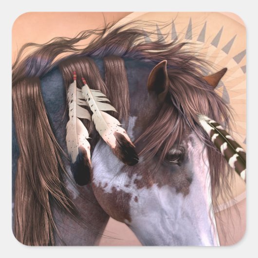 Native Spirit II-Sticker Vierkante Sticker (Voorkant)