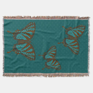 Native Swallowtail Throw Blanket Deken