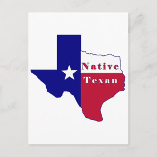 Native Texan Flag Map Briefkaart