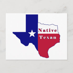 Native Texan Flag Map Briefkaart