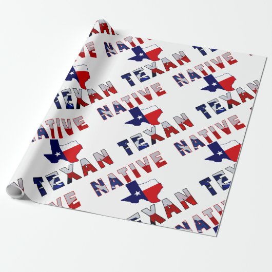 Native Texan Flag Map Cadeaupapier (Uitgerold)