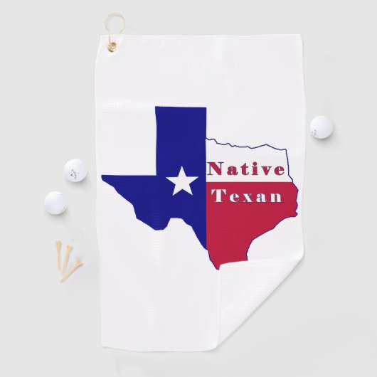 Native Texan Flag Map Golfhanddoek (Insitu)