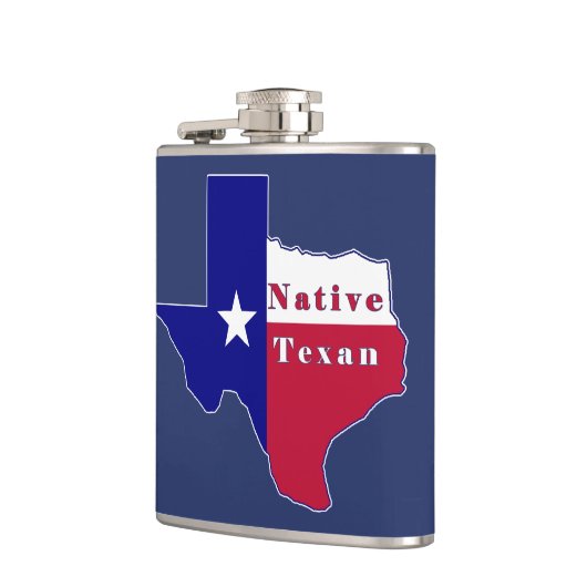 Native Texan Flag Map Heupfles (Links)