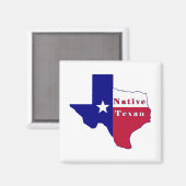 Native Texan Flag Map Magneet (Voorkant / Achterkant)