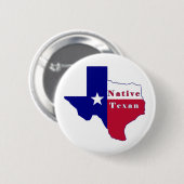 Native Texan Flag Map Ronde Button 5,7 Cm (Voorkant /achterkant)