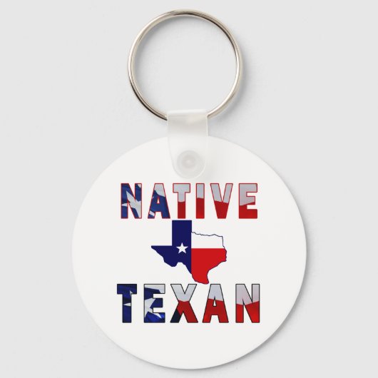 Native Texan Flag Map Sleutelhanger (Voorkant)