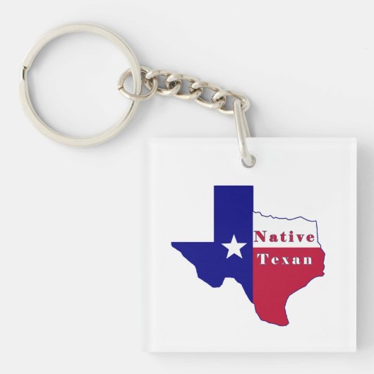 Native Texan Flag Map Sleutelhanger (voorkant)