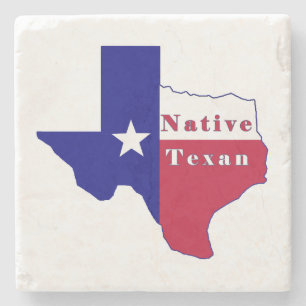 Native Texan Flag Map Stenen Onderzetter