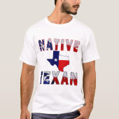 Native Texan Flag Map T-shirt (Voorkant)
