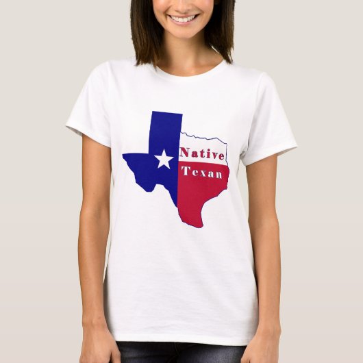 Native Texan Flag Map T-shirt (Voorkant)