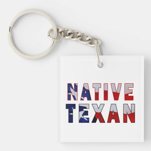 Native Texan Flag Sleutelhanger (Voorkant)