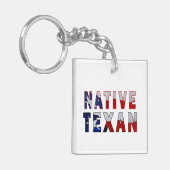 Native Texan Flag Sleutelhanger (Voorkant Links)