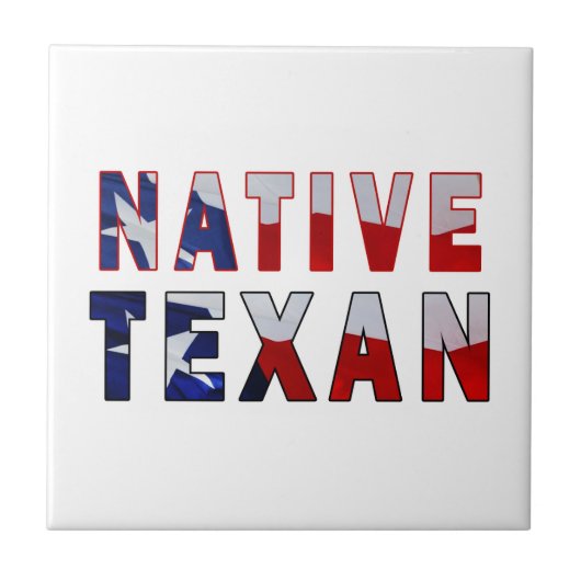 Native Texan Flag Tegeltje (Voorkant)