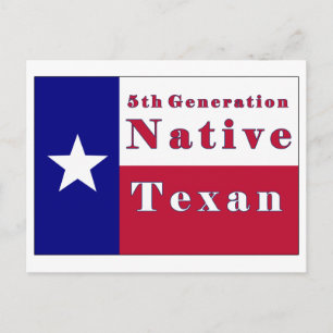 Native Texan Flag van de vijfde generatie Briefkaart