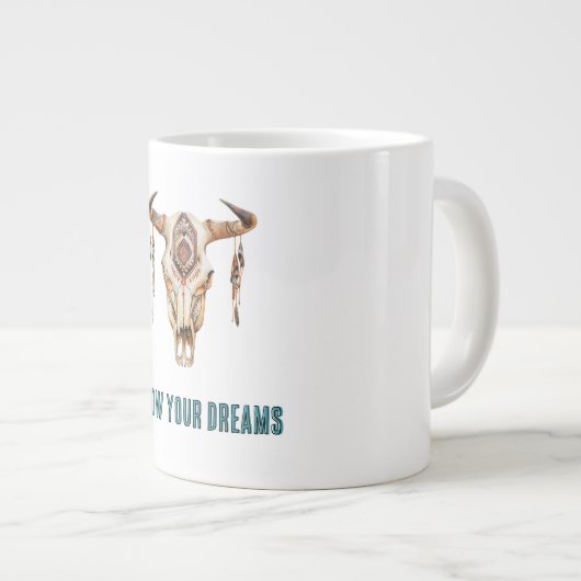 Native Tribal Bull Horns Skull Extra Grote Beker (Voorkant rechts)