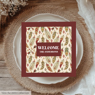 Native Tribal Napkins Aangepaste naam Terracotta S Servet