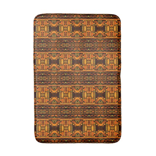 Native Tribal Pattern Bronze en Brown Badmat (Voorkant Verticaal)