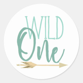 Native Wild One | Eerste verjaardagsfeest Ronde Sticker