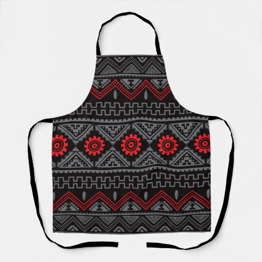 Native Zuidwest Patroon Zwart en Rood Schort (Voorkant)