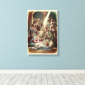 Nativité Avec Toile Homme Sage Imprimer (Insitu (Plancher de Bois))