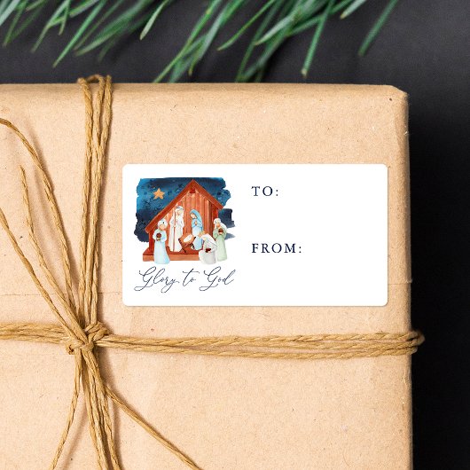 Nativité de l'aquarelle à partir du Étiquette