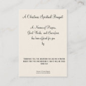 Nativité de Noël Bouquet spirituel Carte Sainte (Dos)