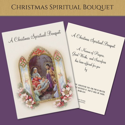 Nativité de Noël Bouquet spirituel Carte Sainte
