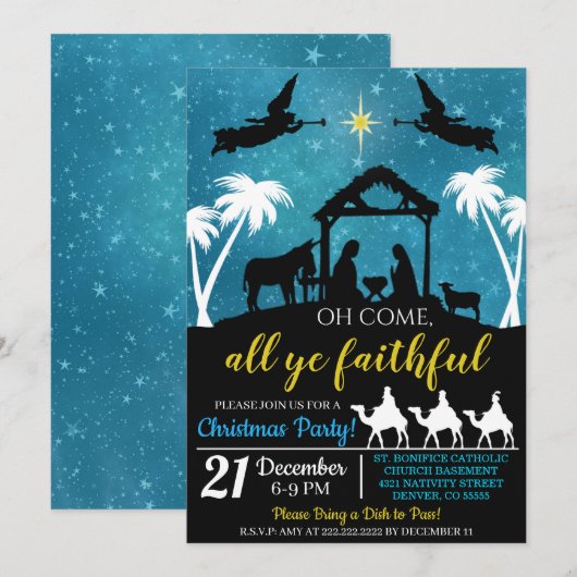 Nativité de Noël Invitation (Devant / Derrière)