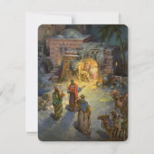 Nativité de Noël Vintage avec Magi Invitation (Devant)
