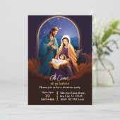 Nativité Invitation Religieux Noël Invitation (Debout devant)