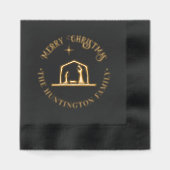 Nativité Jesus Manger Joyeux Noël Nom de famille (Recto)