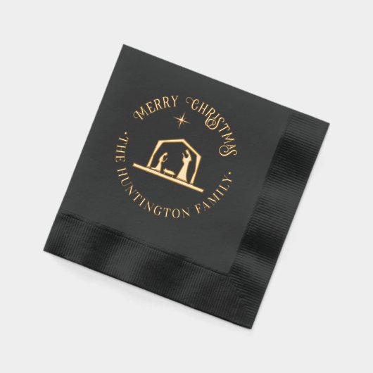 Nativité Jesus Manger Joyeux Noël Nom de famille (Gauche)