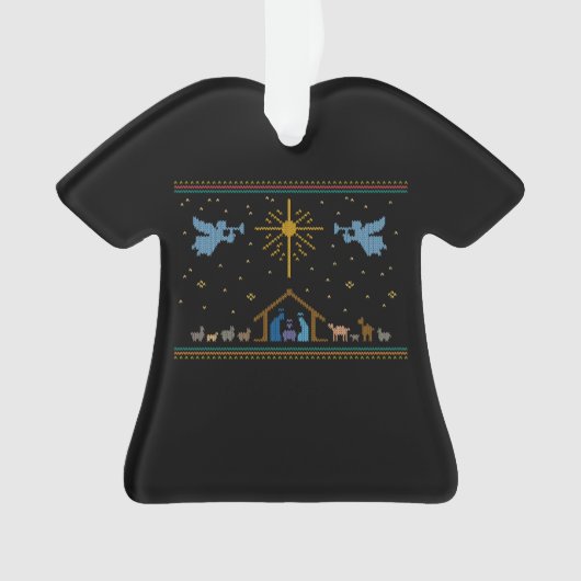 Nativité nue laide Sweater de Noël religieux (devant)