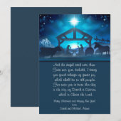 Nativité religieuse bleue 5x7 Carte de Noël (Devant / Derrière)