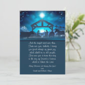 Nativité religieuse bleue 5x7 Carte de Noël (Debout devant)