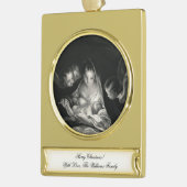 Nativiteit Baby Jesus Virgin Mary Angels Kerstmis Verguld Banner Ornament (Links)