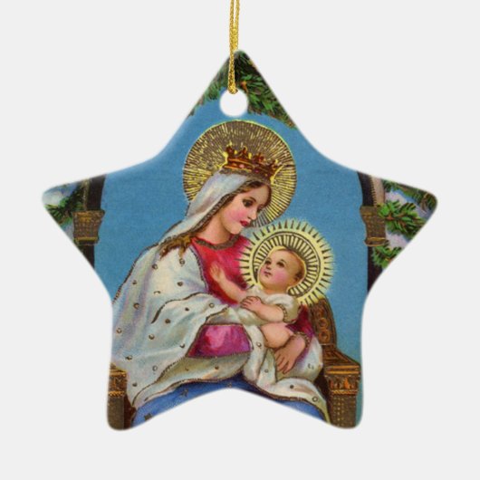 Nativiteit bij Madonna en kind Keramisch Ornament (Voorkant)