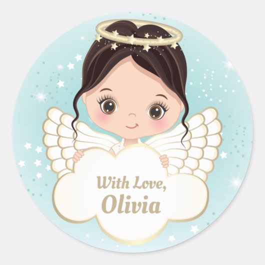 Nativiteit Cute Angel Holding Cloud Sticker (Voorkant)