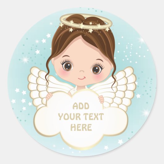 Nativiteit Cute Angel Holding Cloud Sticker (Voorkant)
