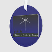 Nativiteit een kind wordt geboren ornament (voorkant)