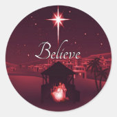 Nativiteit gelooft ronde sticker (Voorkant)