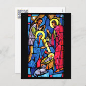 Nativiteit Glas in lood Kerstmis Feestdagenkaart (Voorkant / Achterkant)